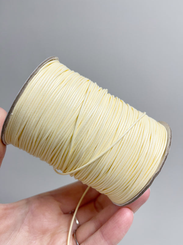 Ivory Waxed Polyester Cord, 1mm Silk Cord (R4)