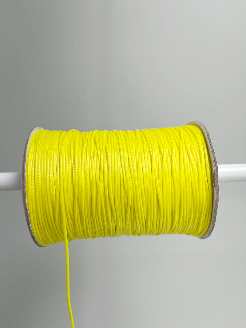 Lemon Yellow Waxed Polyester Cord, 1mm Silk Cord (R4)