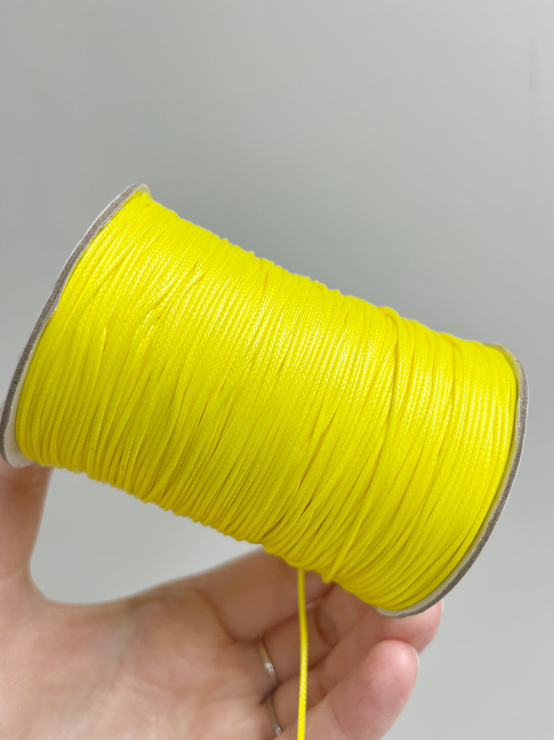 Lemon Yellow Waxed Polyester Cord, 1mm Silk Cord (R4)