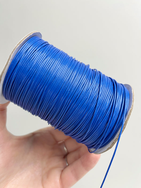 Royal Blue Waxed Polyester Cord, 1mm Silk Cord (R3)