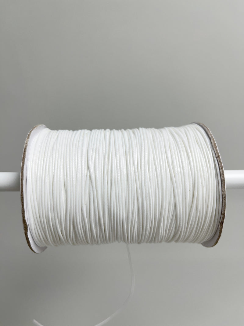 White Waxed Polyester Cord, 1mm Silk Cord (R5)