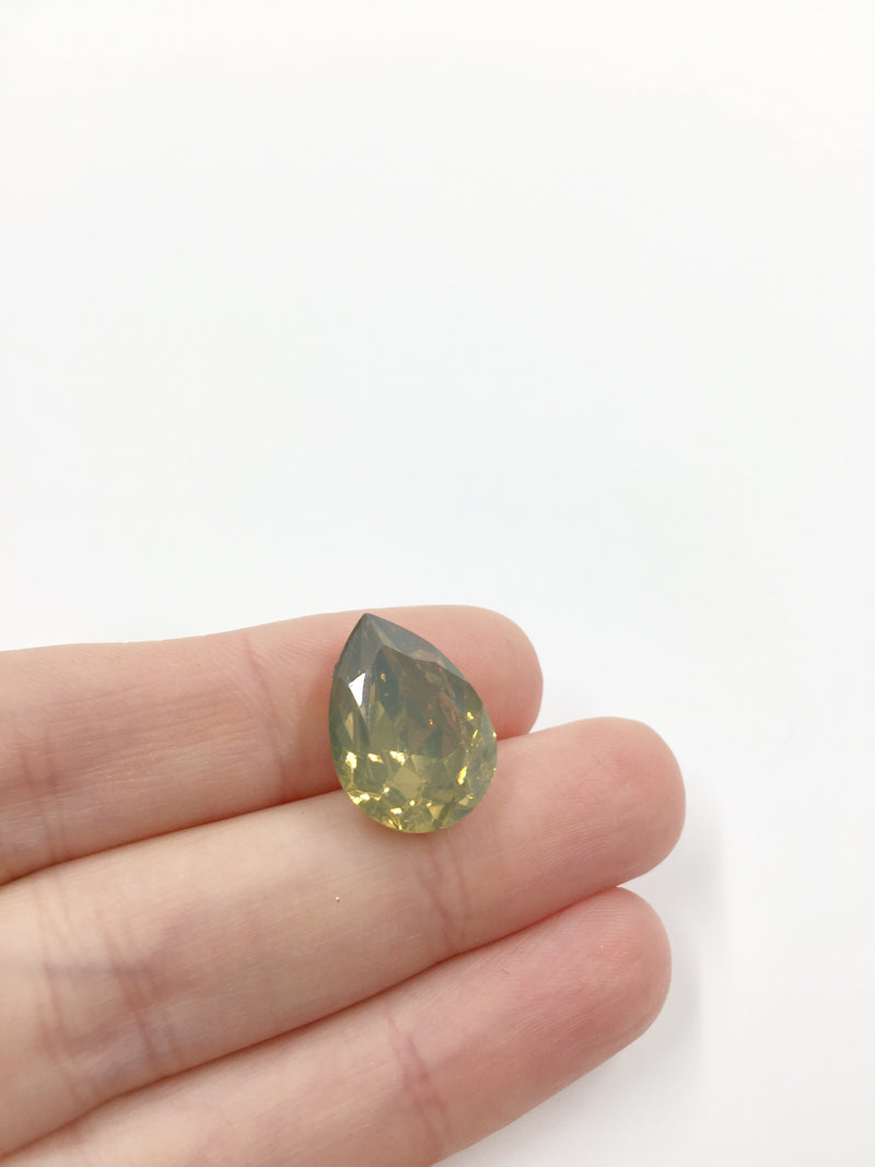 6 x 13x18mm Sand Opal Teardrop Rhinestones, Foiled Back (0994)