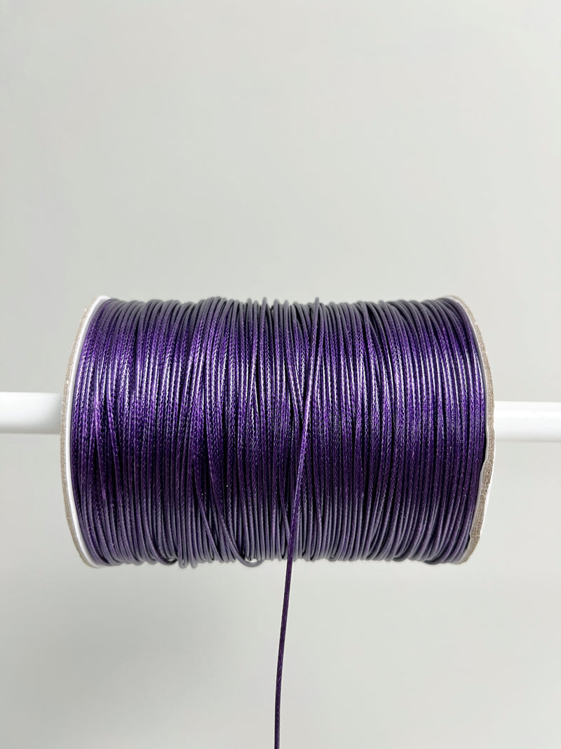 Aubergine Waxed Polyester Cord, 1mm Silk Cord (R5)