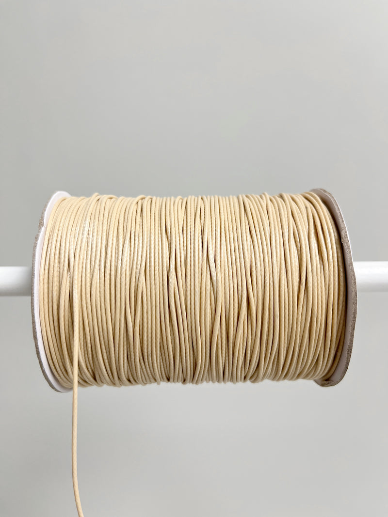 Ecru Waxed Polyester Cord, 1mm Silk Cord (R5)