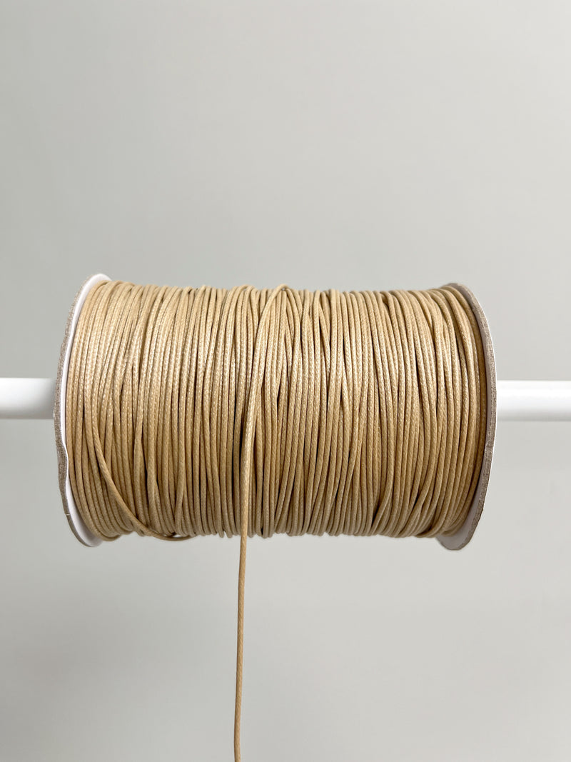 Beige Waxed Polyester Cord, 1mm Silk Cord (R5)