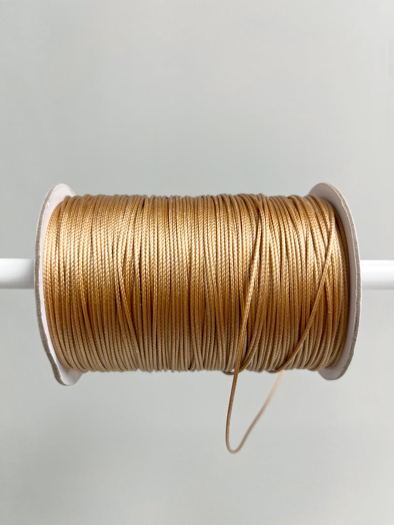 Honey Maple Waxed Polyester Cord, 1mm Silk Cord (R5)