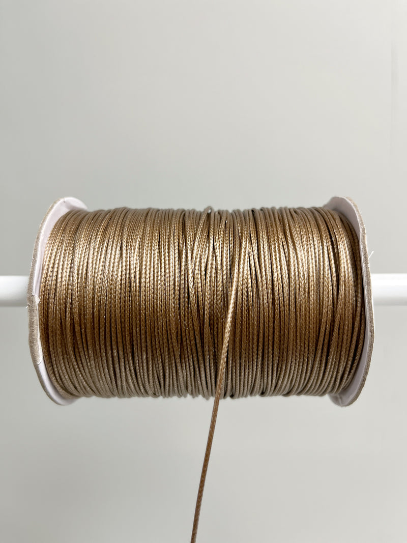 Walnut Brown Waxed Polyester Cord, 1mm Silk Cord (R5)