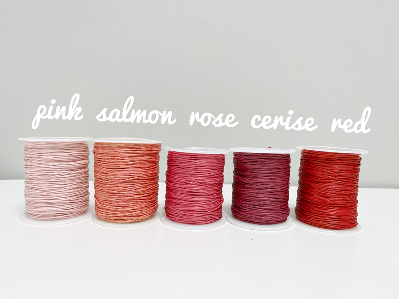 Rose Waxed Cotton Cord, 1mm Cotton Cord (R6)