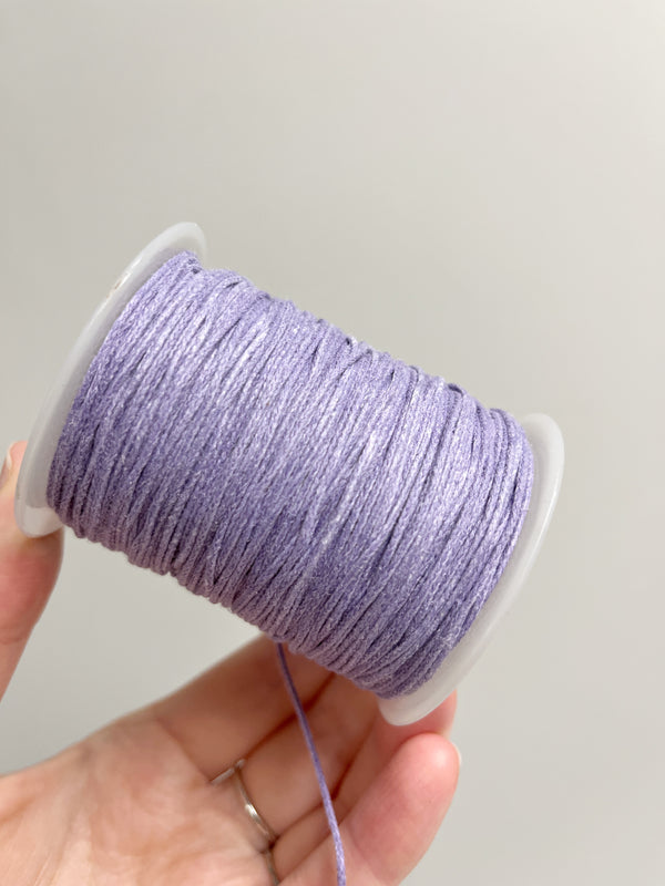 Lavender Waxed Cotton Cord, 1mm Cotton Cord (R6)
