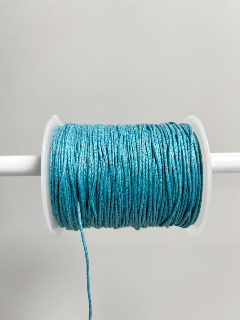 Turquoise Waxed Cotton Cord, 1mm Cotton Cord (R6)