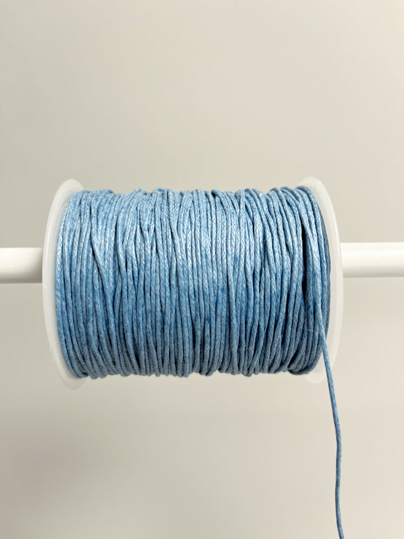 Dusty Blue Waxed Cotton Cord, 1mm Cotton Cord (R6)