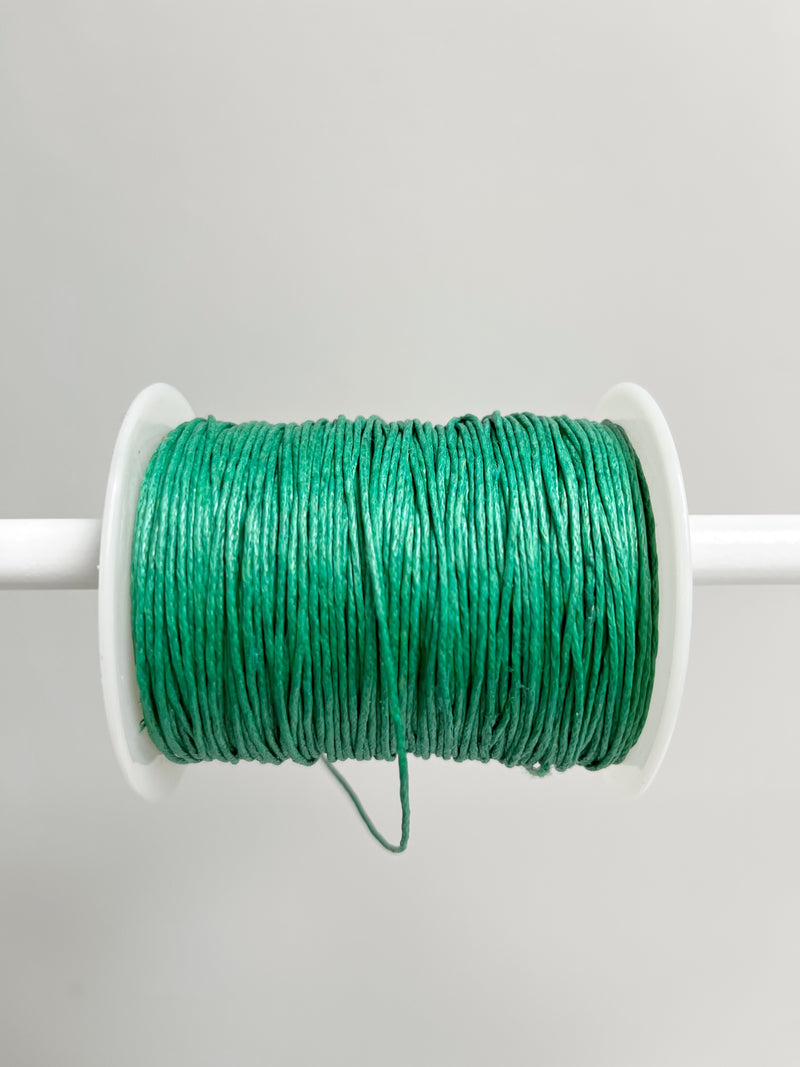 Emerald Green Waxed Cotton Cord, 1mm Cotton Cord (R6)