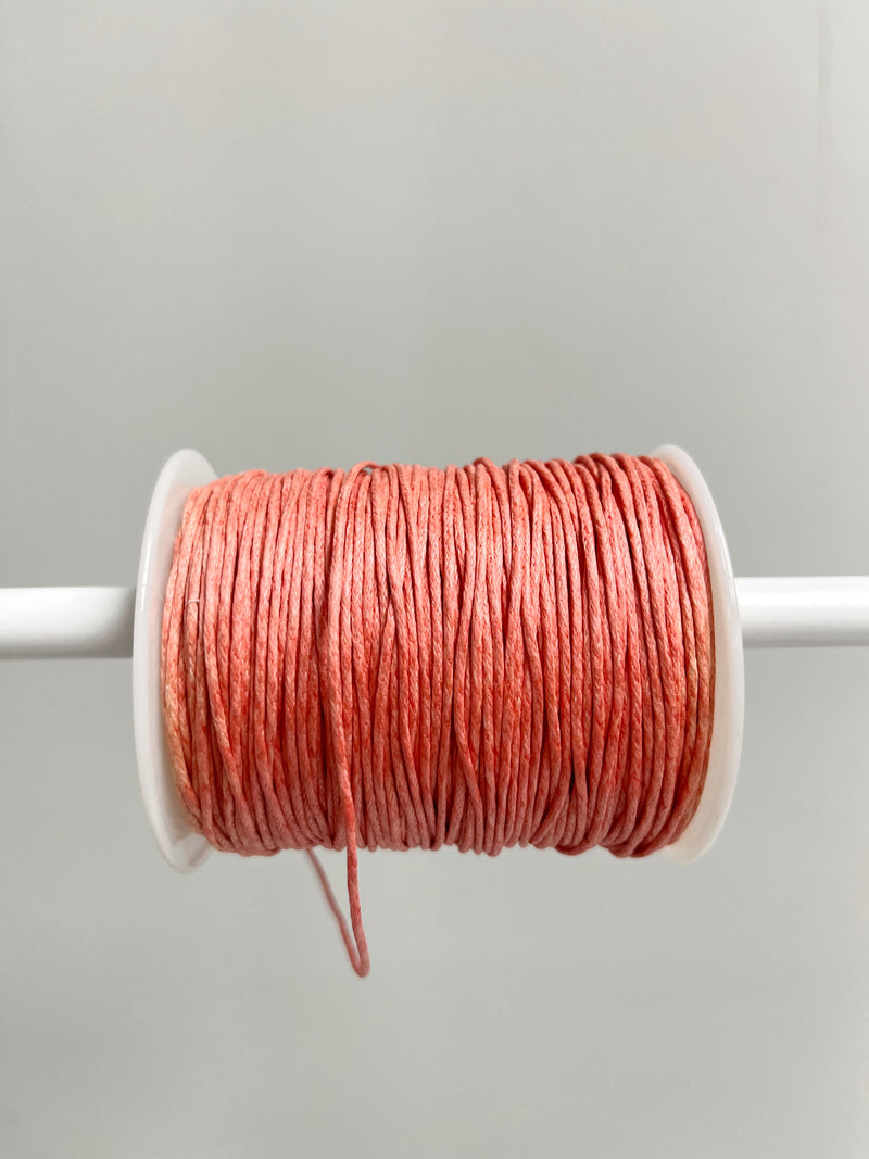 Salmon Waxed Cotton Cord, 1mm Cotton Cord (R6)