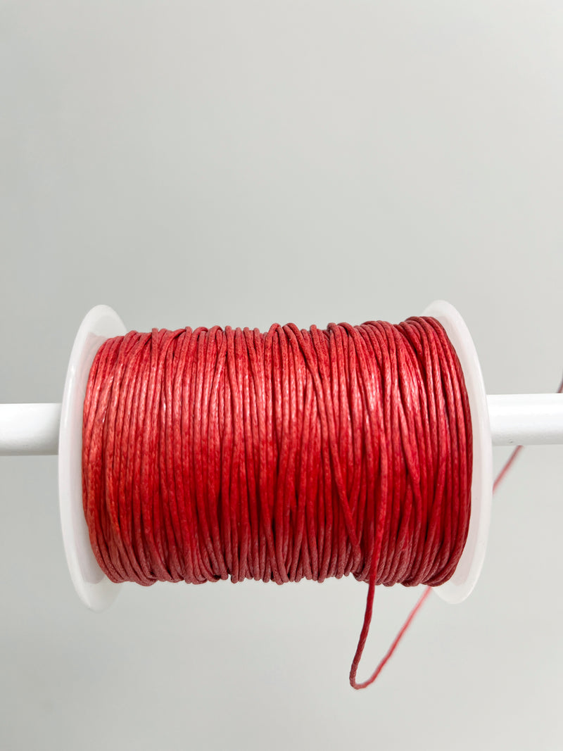 Red Waxed Cotton Cord, 1mm Cotton Cord (R6)