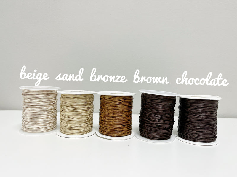 Chocolate Brown Waxed Cotton Cord, 1mm Cotton Cord (R6)