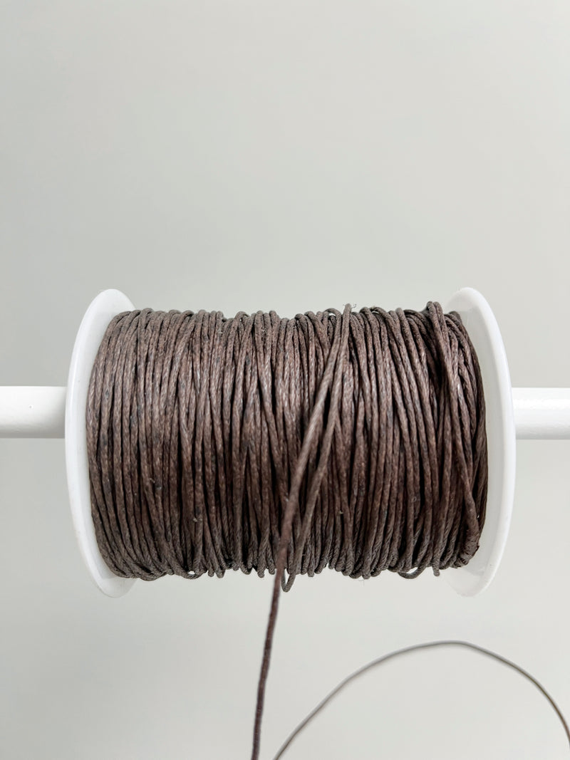 Brown Waxed Cotton Cord, 1mm Cotton Cord (R6)