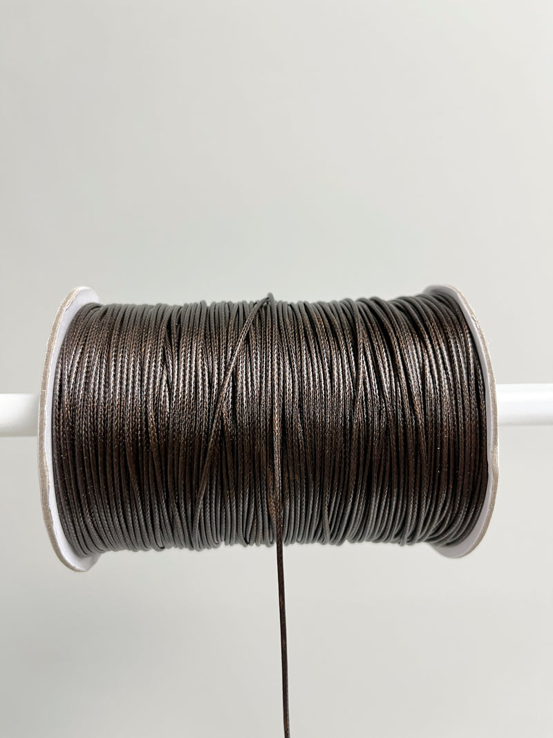 Dark Brown Waxed Polyester Cord, 1mm Silk Cord (R6)