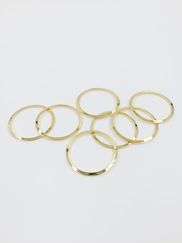 4 x 18K Gold Plated Stainless Steel Hoop Jewellery Links, 25mm (1358)