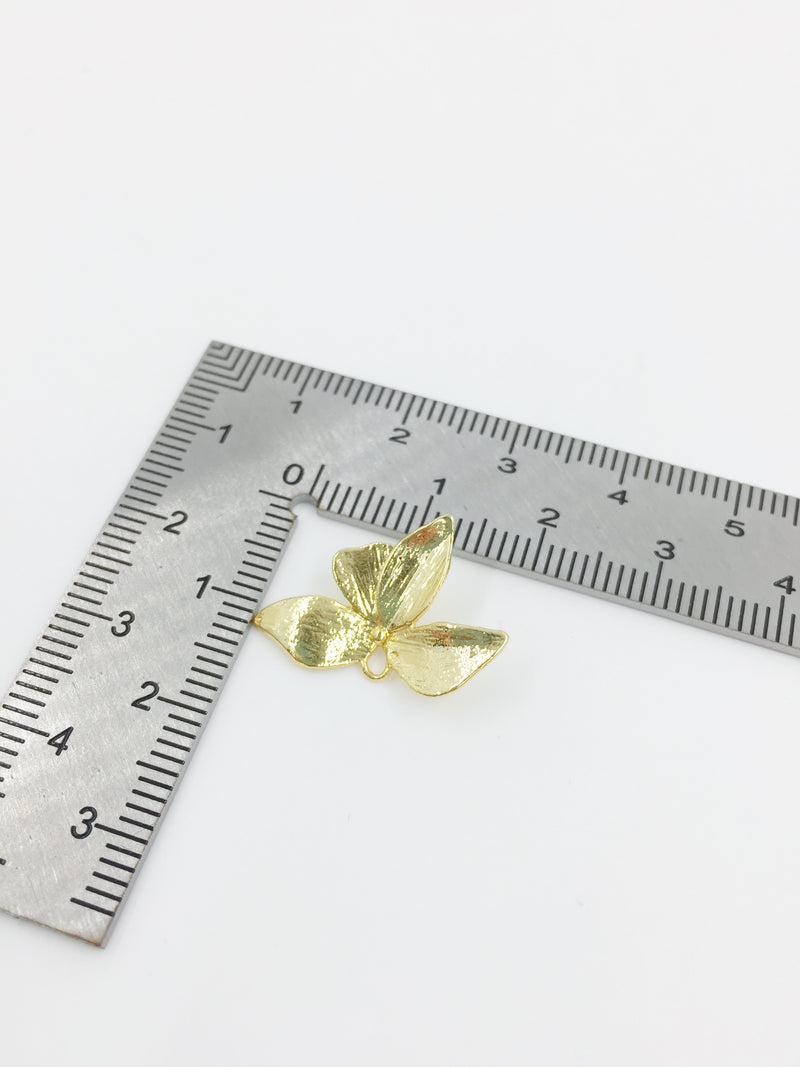 2 x 18K Gold Plated Brass Flower Connectors, 14x20mm (0545G)