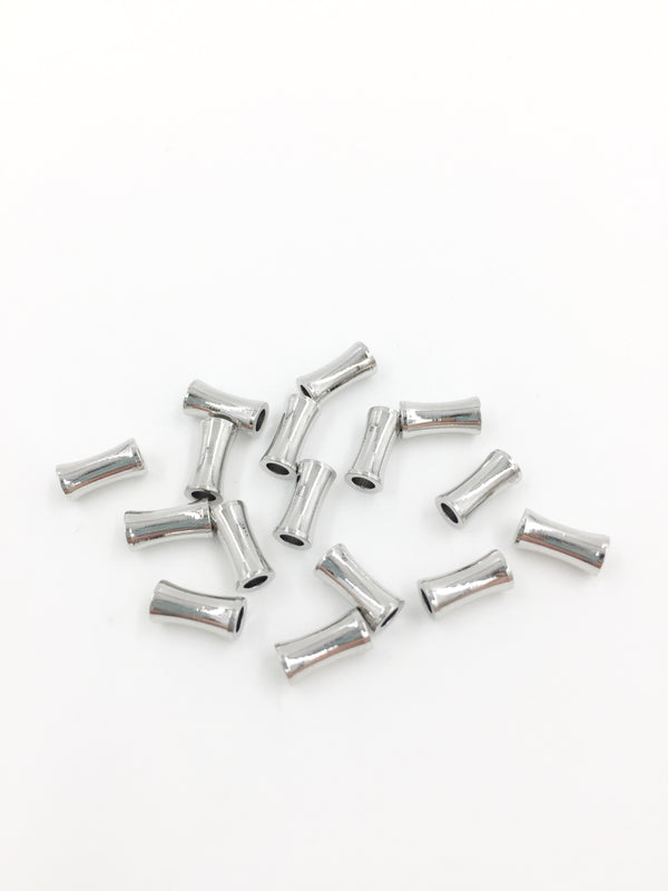 10 x Platinum Plated Brass Tube Spacer Beads, 7x3.5mm (2083S)