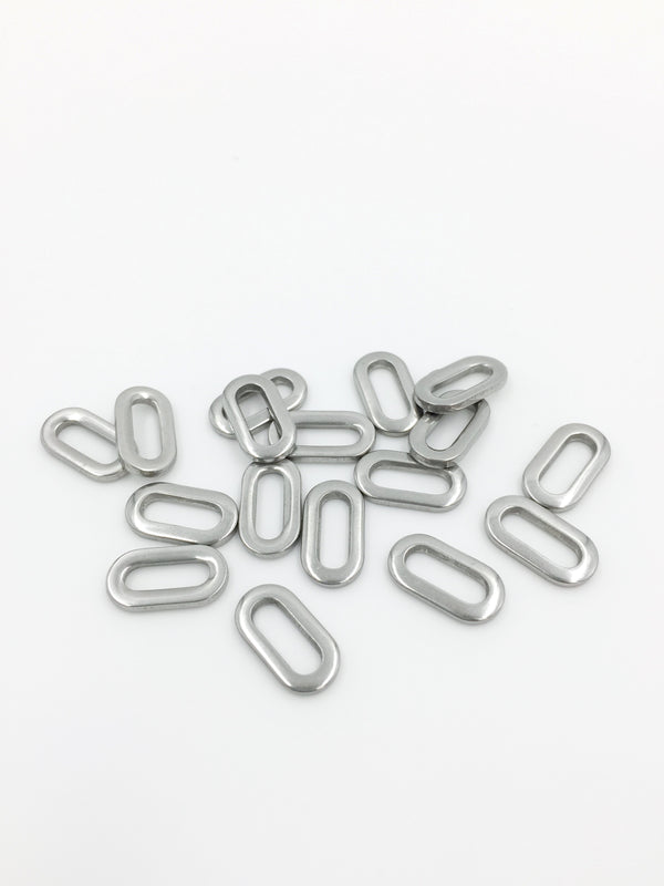 20 x Chunky Stainless Steel Pill Shape Connectors, 12x6.5mm (4058)