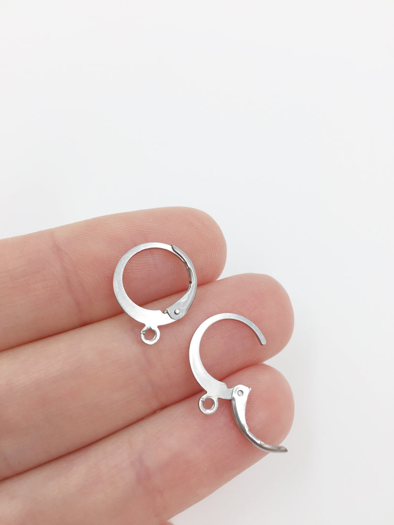 10 pairs x Stainless Steel Leverback Hoop Earring Findings (4050)