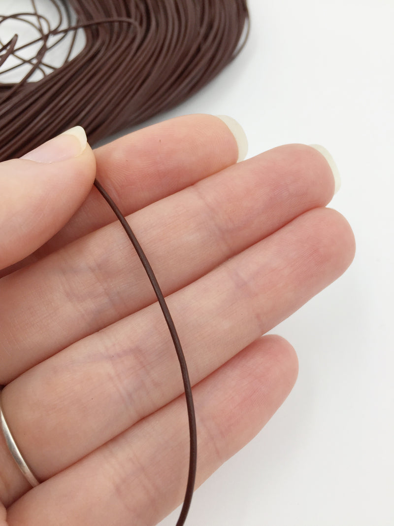 1mm/1.5mm/2mm Genuine Leather Cord, Round, Brown Colour