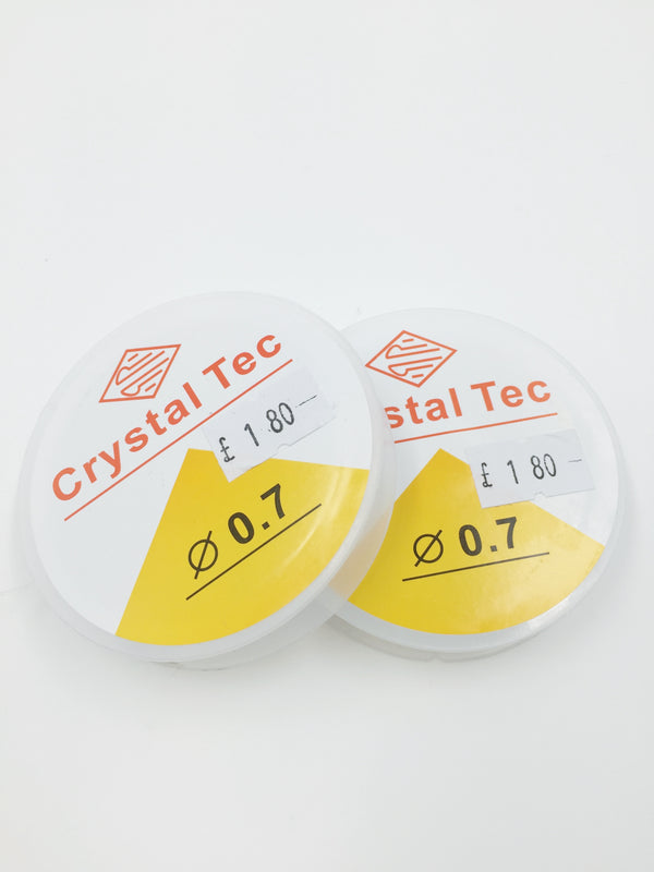 1 spool x 0.7mm Clear Elastic Thread, Stretchy Silicone Crystal String for Beading