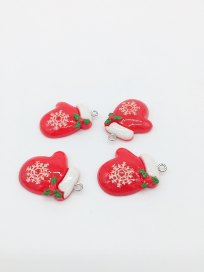 1 x Resin Santa's Mitten Charm, 31x23mm (3363)