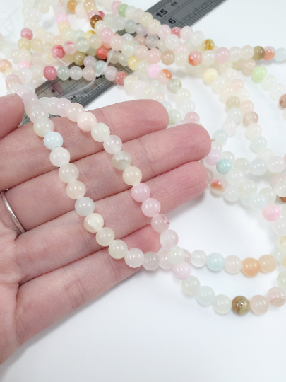 1 strand x 6mm Round Jelly Jade Beads (3067-6)