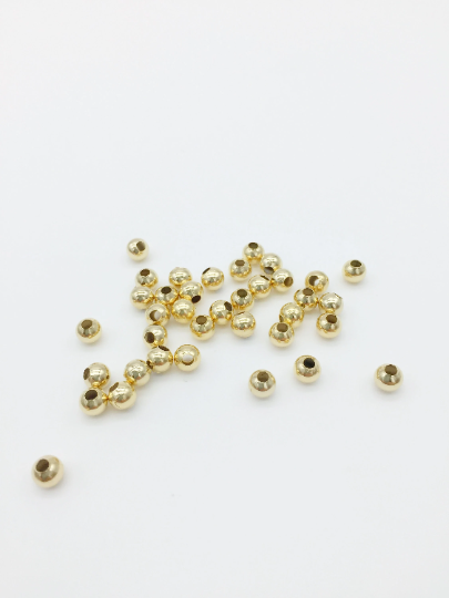 50 x Light 18K Gold Plated Round Spacer Beads, 5mm (3760)