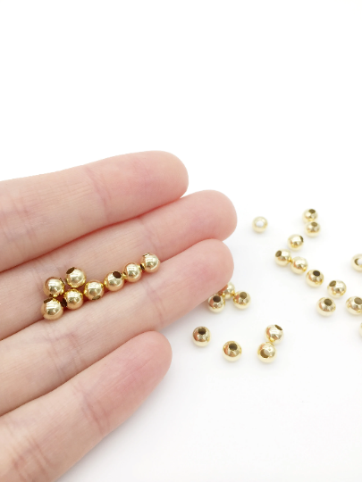 50 x Light 18K Gold Plated Round Spacer Beads, 5mm (3760)