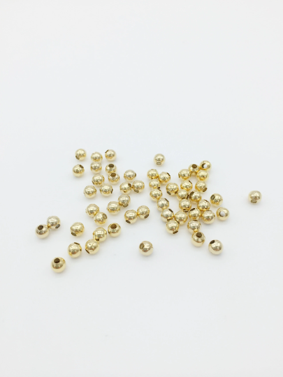 50 x Light 18K Gold Plated Round Spacer Beads, 4mm (3761)