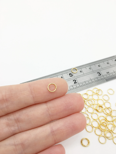 100 x 18K Gold Plated Stainless Steel Jump Rings, 20 Gauge, 6x0.8mm (3778)