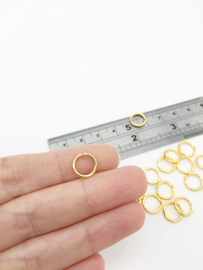 20 x 18K Gold Plated Stainless Steel Jump Rings, 10x1.5mm (3780)