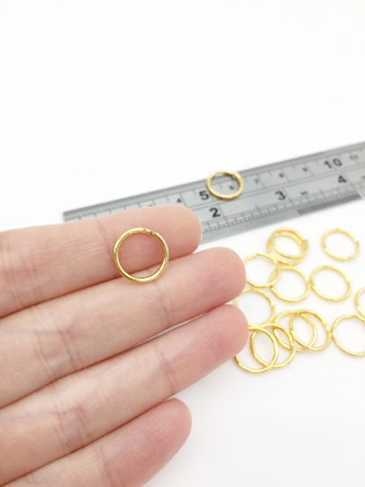 20 x 18K Gold Plated Stainless Steel Jump Rings, 13x1.5mm (3781)