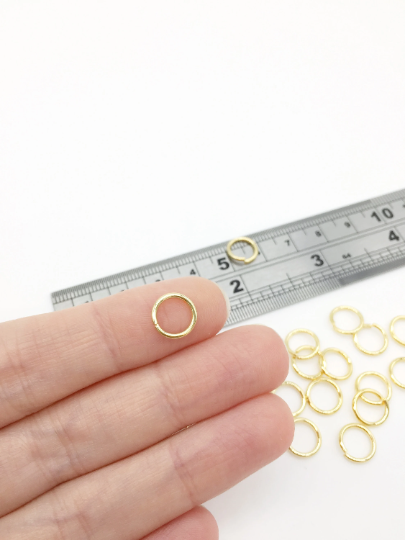 40 x 24K Gold Plated Stainless Steel Jump Rings, 9x1.2mm (3782)