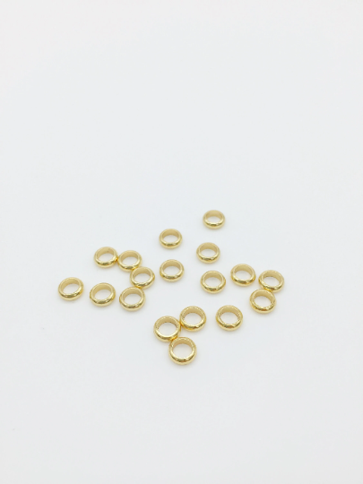 20 x 18K Gold Plated Stainless Steel Round Spacer Beads, 6x12mm (3794)