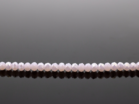 1 strand x 2.5x3mm Tiny Light Pink Faceted Glass Rondelle Beads, 36.5cm/148 Beads (3483)