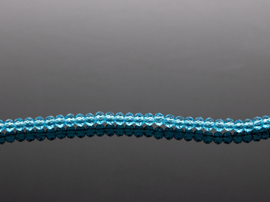 1 strand x 3x2.5mm Tiny Sky Blue Faceted Glass Rondelle Beads, 37cm/146 Beads (3480)