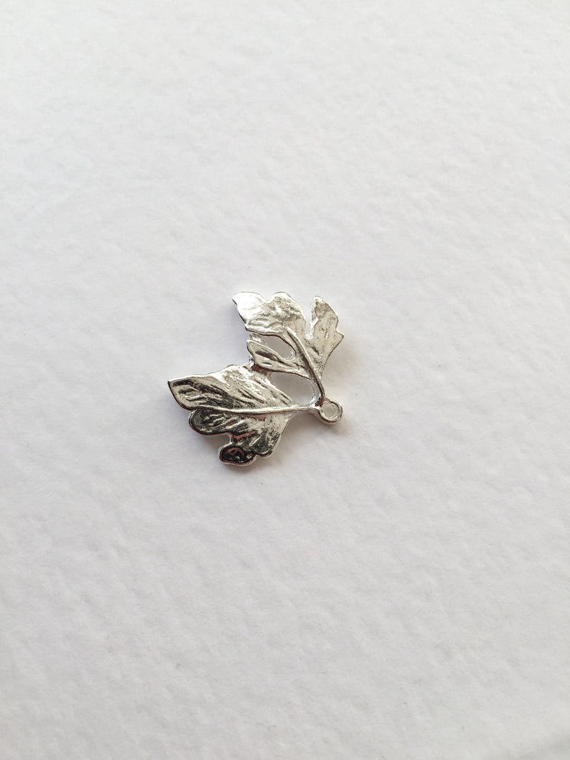 4 x Silver Plated Metal Double Leaf Charms, 22x18mm