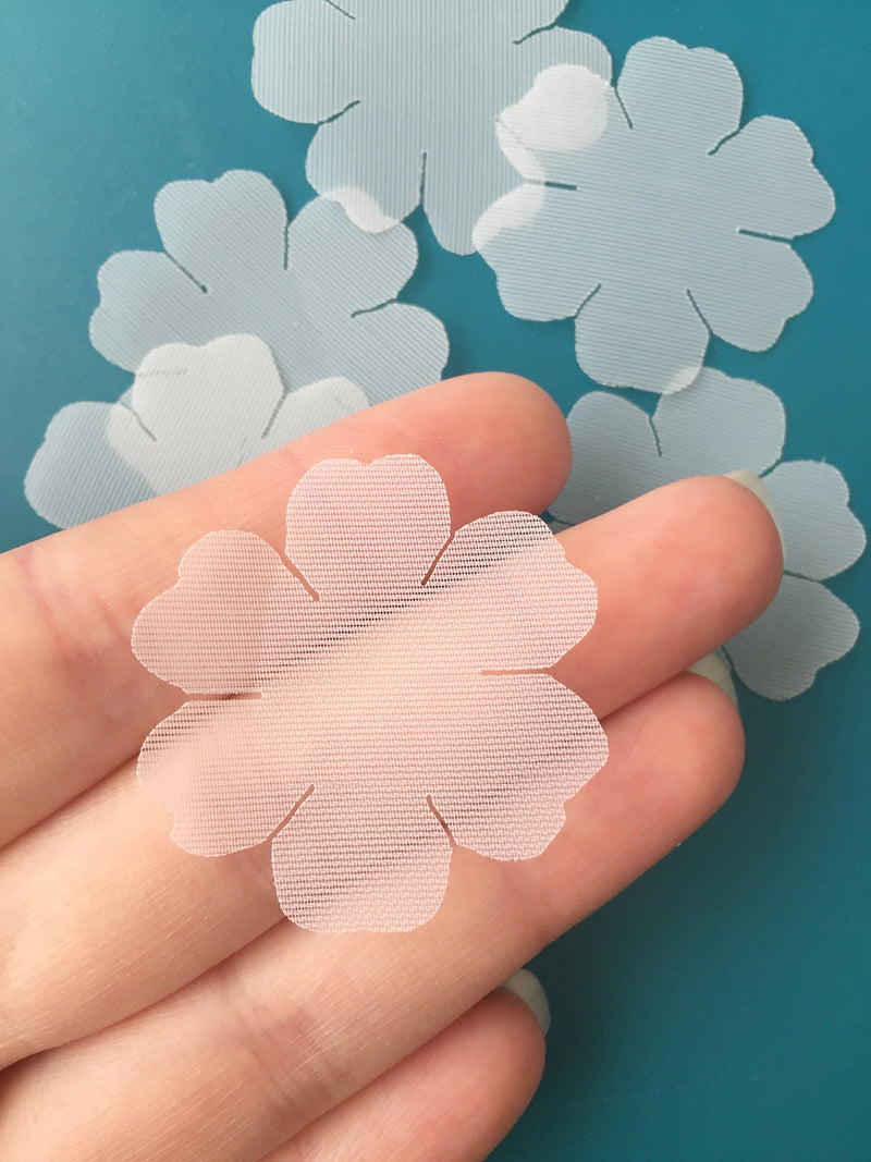 Transparent Fabric Flower Appliques