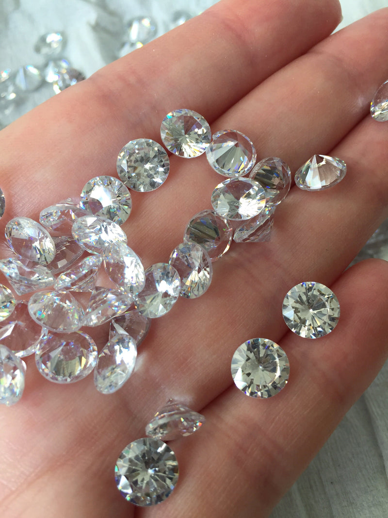 10 x 8mm Cubic Zirconia Diamond Cut Loose Stones