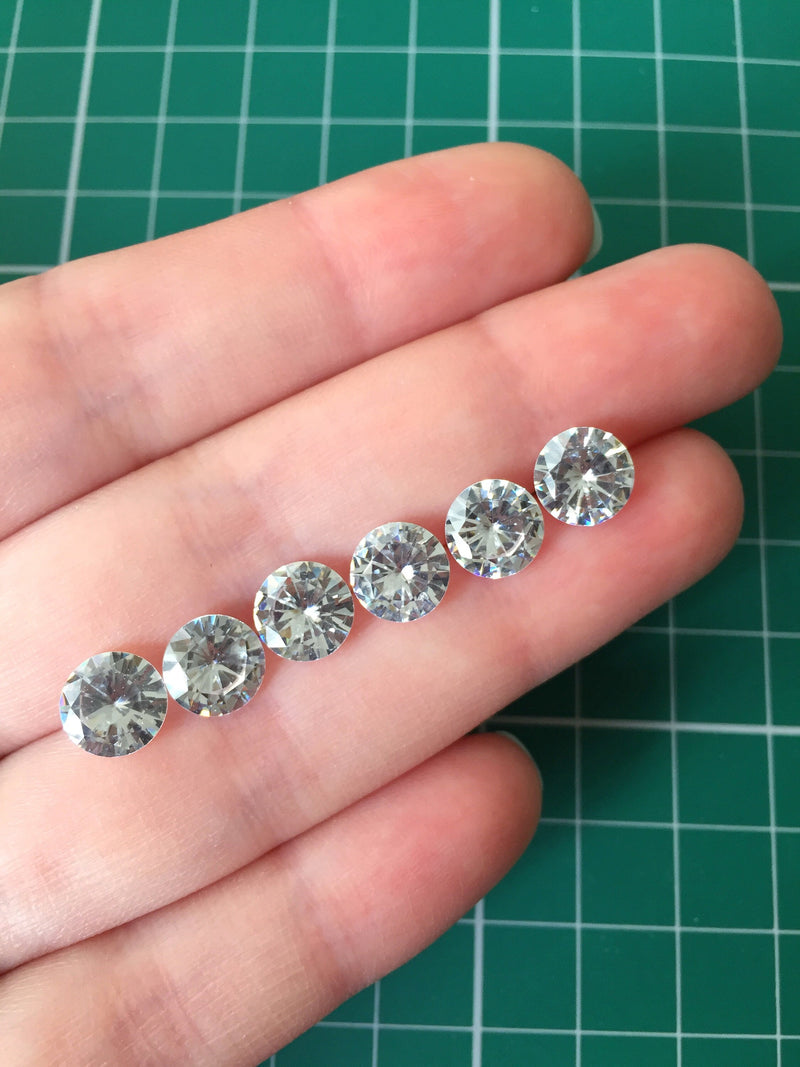 10 x 8mm Cubic Zirconia Diamond Cut Loose Stones