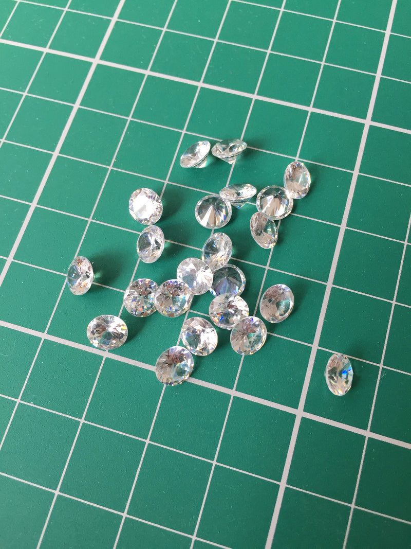 10 x 6mm Diamond Cut Loose Cubic Zirconia Stones (3664)