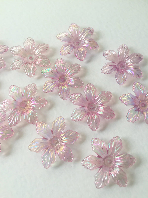 20 x AB Light Purple Lucite Flower Beads, 29mm (A9)