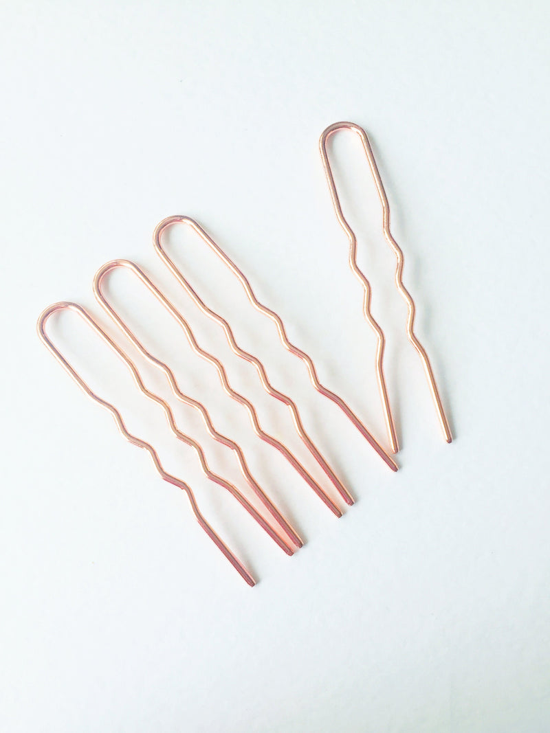 4 x Large Rose Gold Bobby Pins, 75mm (3041)