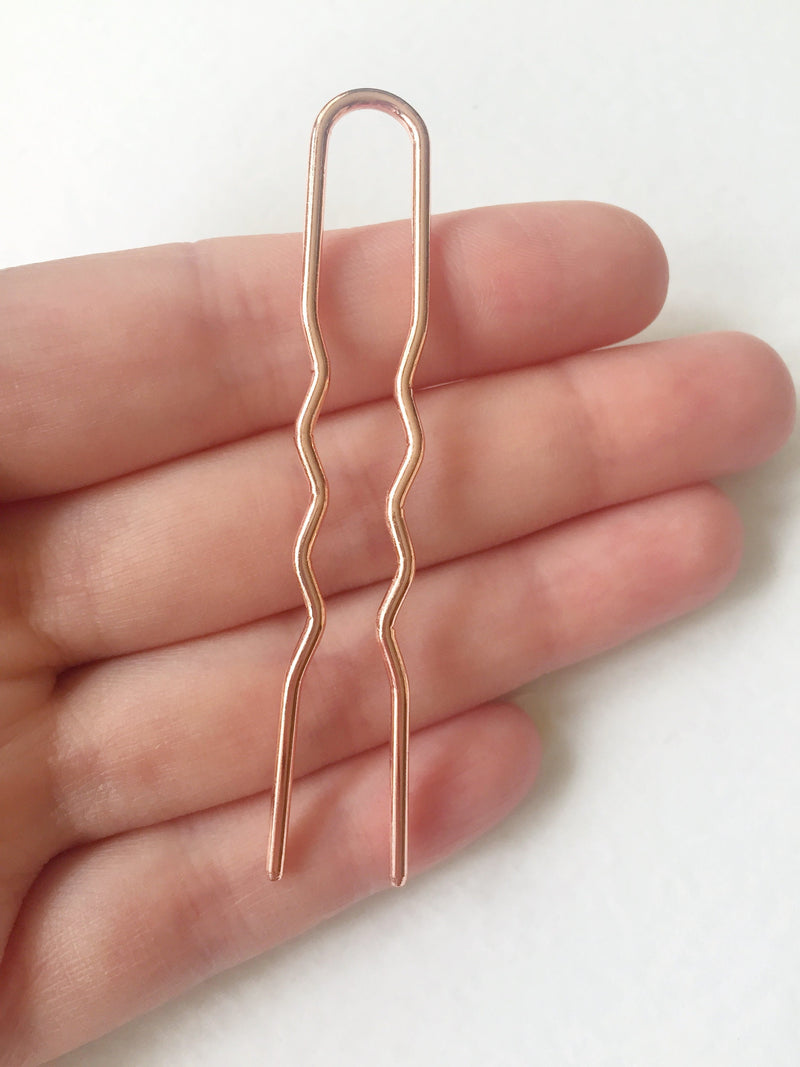 4 x Large Rose Gold Bobby Pins, 75mm (3041)