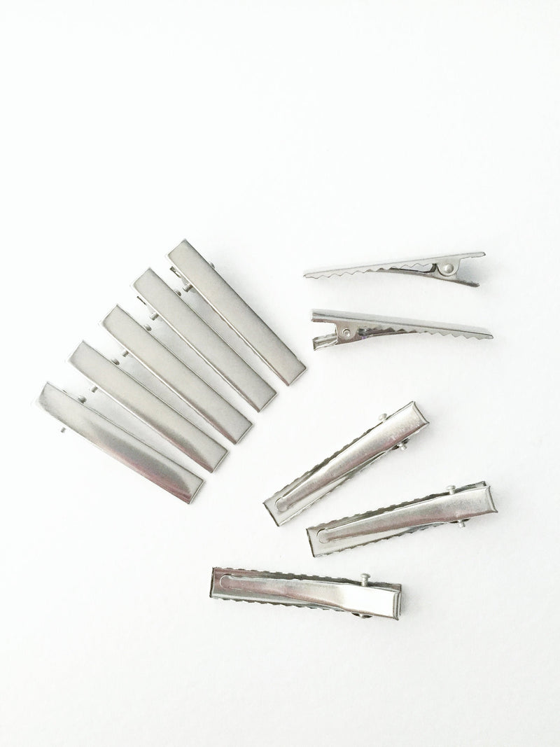 10 x Silver Alligator Clips, 46mm