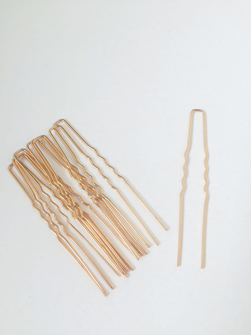 10 x Champagne Gold Bobby Pins, 64mm Long (0717)